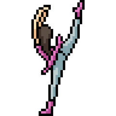 Obraz premium vector pixel art ballet dance