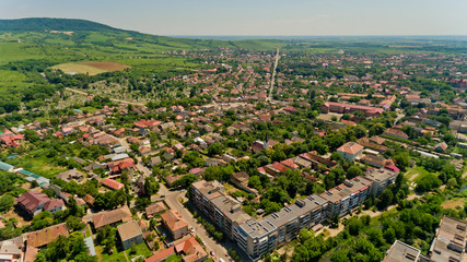 Aerial view of a typical european village.