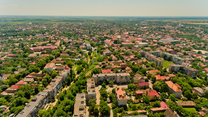 Obraz premium Aerial view of a typical european village.