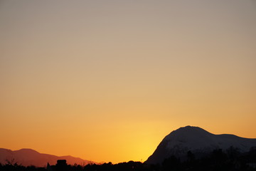 Obraz premium sunset in mountains