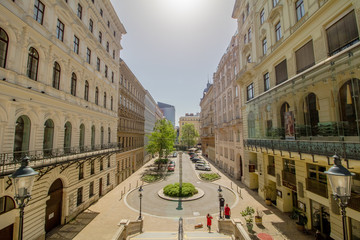 Erweitertes Stadtzentrum Mariahilf in Wien, Österreich, Herbst