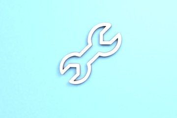 pink color Illustration of Wrench on blue background