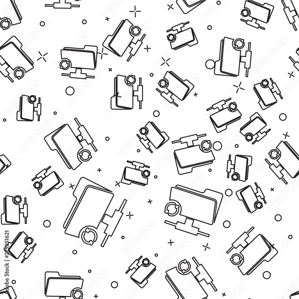 Poster black ftp sync refresh icon isolated seamless pattern on white background. concept of software updat
