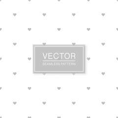 Stylish seamless hearts pattern - simple minimalistic design. White and grey decorative texture. Abstract delicate background