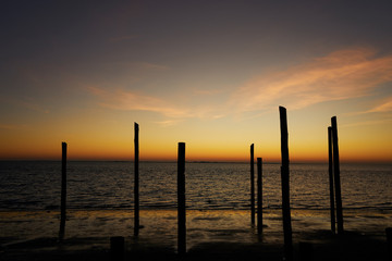 Calm Sunset over the ocean.