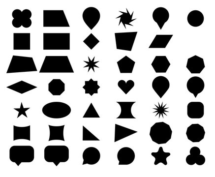 Geometric and popular, universal shapes vector set, collection