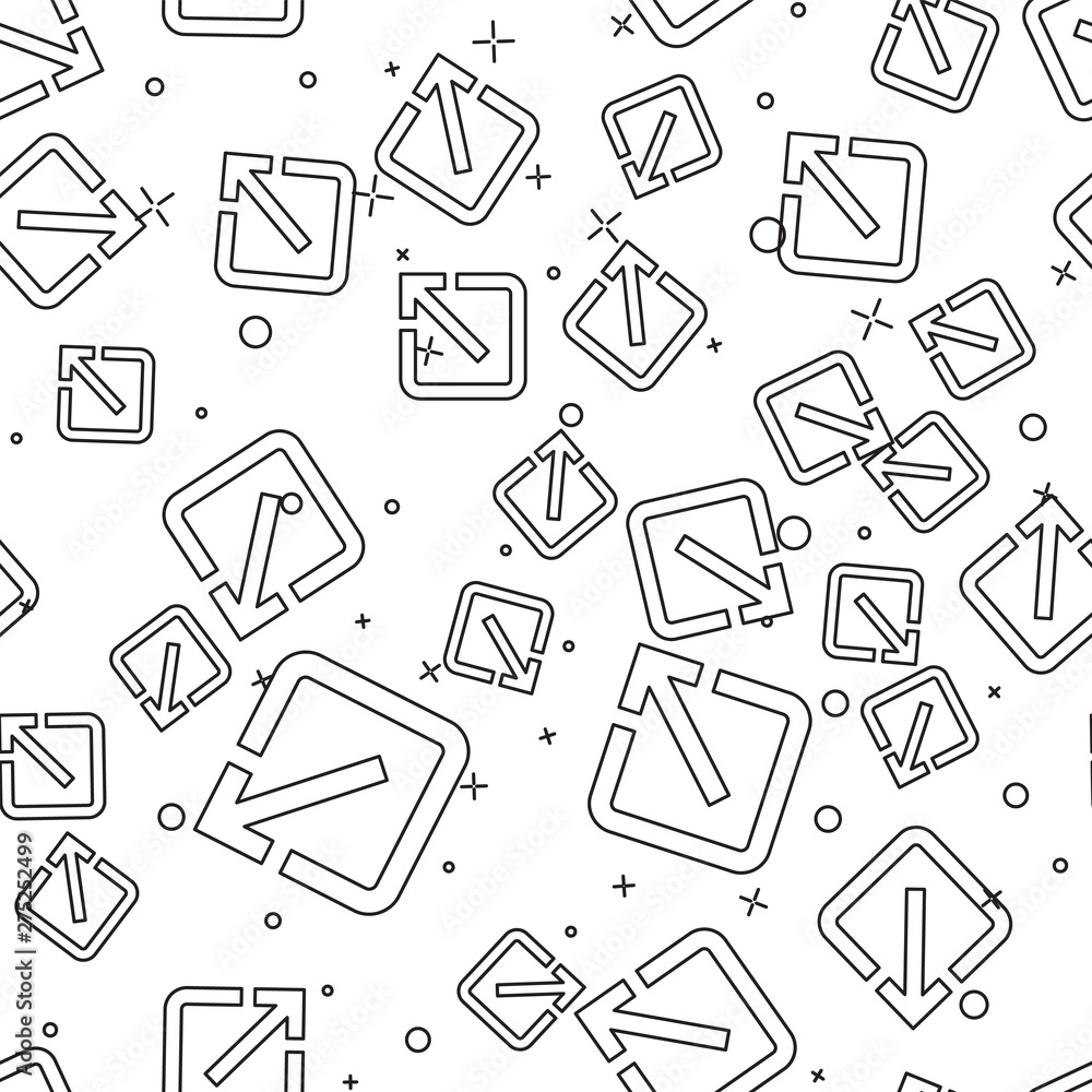 Poster black open in new window icon isolated seamless pattern on white background. open another tab button