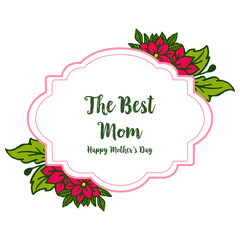 Vector illustration various ornate of red wreath frame for writing best mom