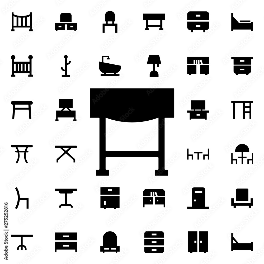 Poster table icon. universal set of furniture for website design and development, app development