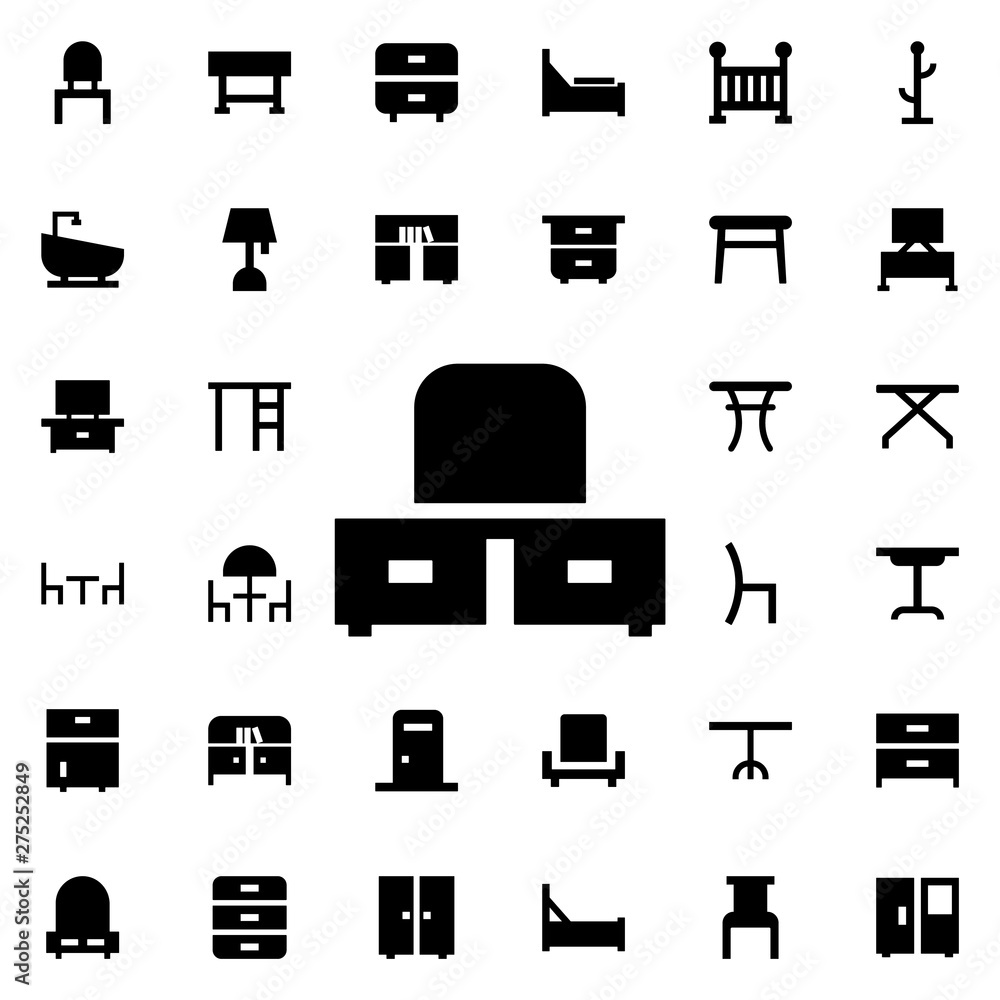 Poster mirror with mirror icon. universal set of furniture for website design and development, app developm