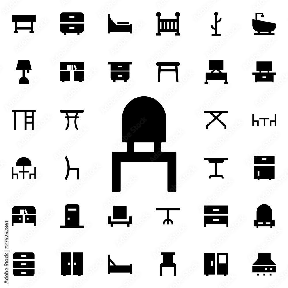 Poster mirror with mirror icon. universal set of furniture for website design and development, app developm