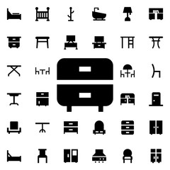 Nightstand icon. Universal set of furniture for website design and development, app development