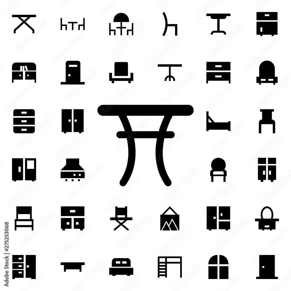 Poster round table icon. universal set of furniture for website design and development, app development