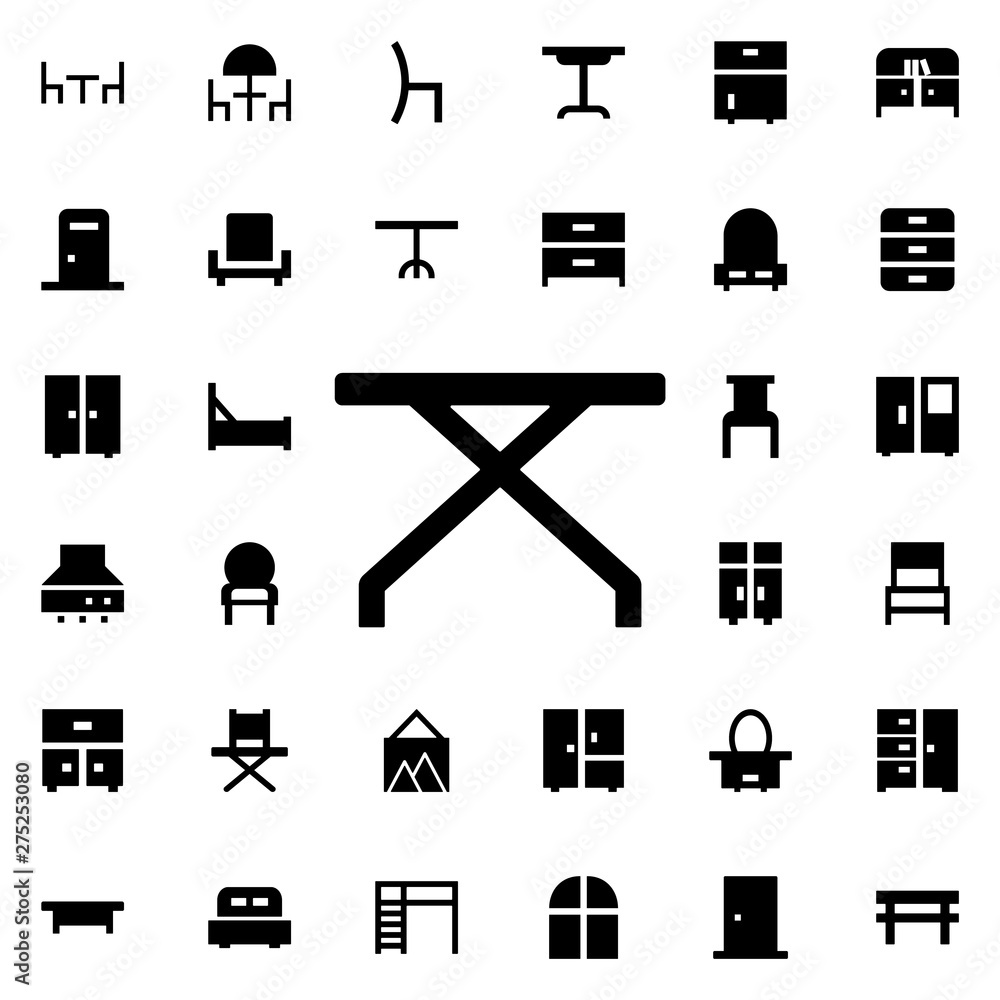 Aufkleber folding table icon. universal set of furniture for website design and development, app development