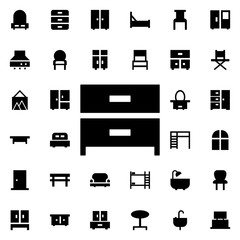 Nightstand icon. Universal set of furniture for website design and development, app development