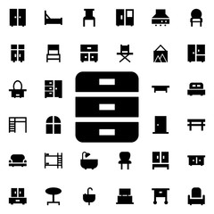 Nightstand icon. Universal set of furniture for website design and development, app development