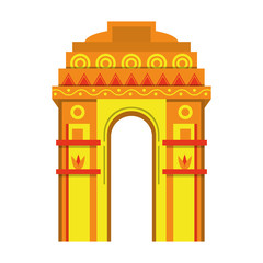 indian building monuments icon cartoon