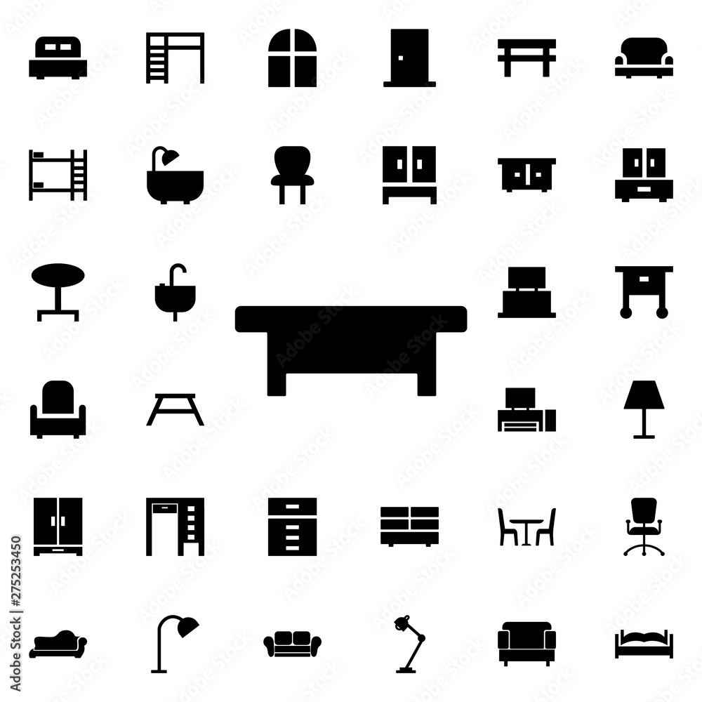 Poster coffee table icon. universal set of furniture for website design and development, app development
