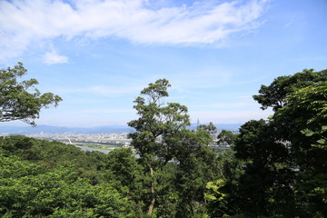 Skyline of taipei city in downtown Taipei, Taiwan. From jiantan mountain.