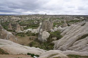 Fototapeta na wymiar Scenic view of Goreme landscape with fairy chimney from the view point