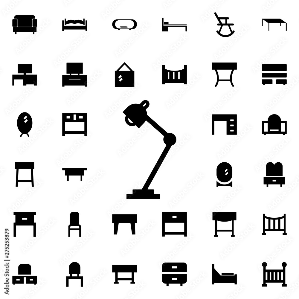 Poster table light icon. universal set of furniture for website design and development, app development