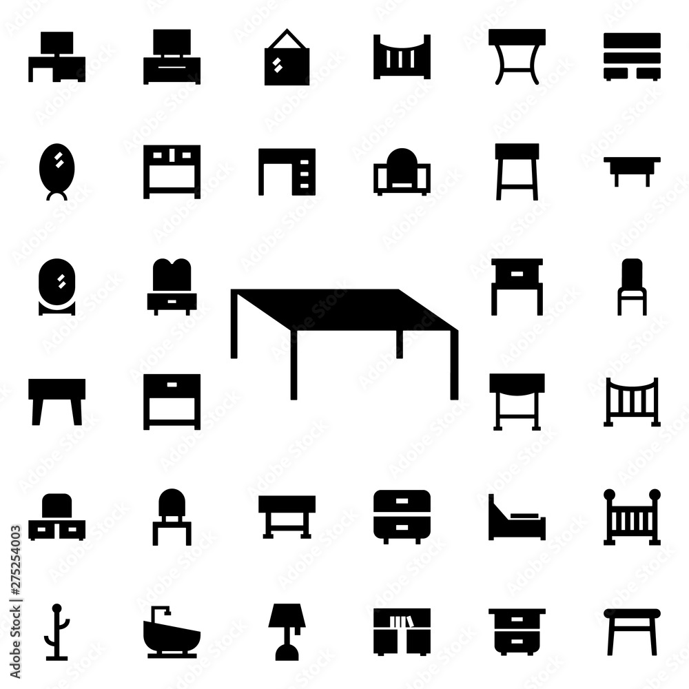 Poster coffee table icon. universal set of furniture for website design and development, app development
