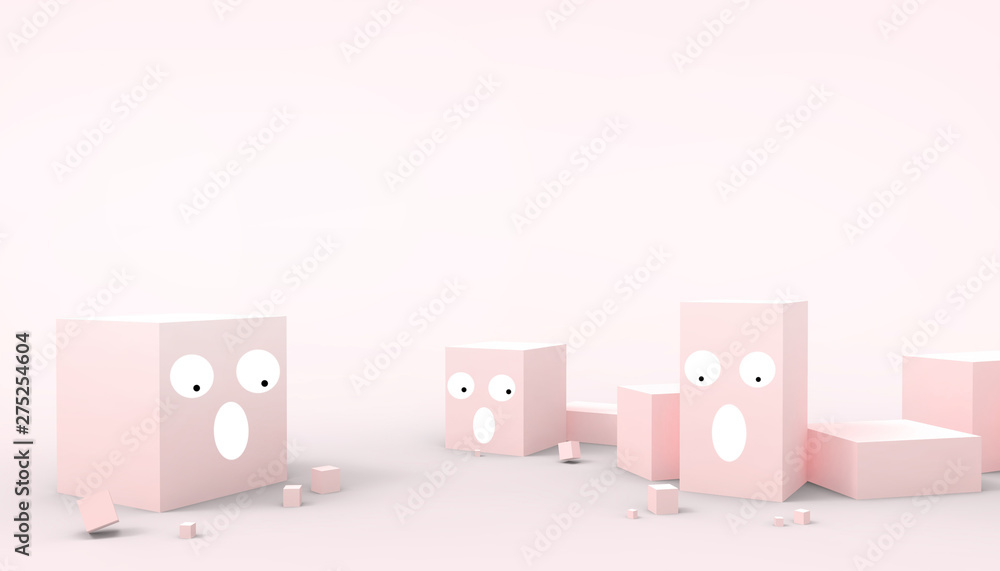 Poster rectangular shape power of the leader concept modern art and contemporary on pastel red monotone bac