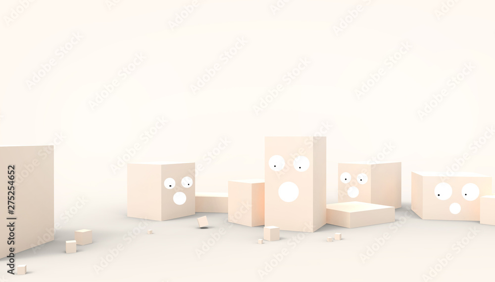 Poster rectangular shape power of the leader concept modern art and contemporary on yellow paste monotone b