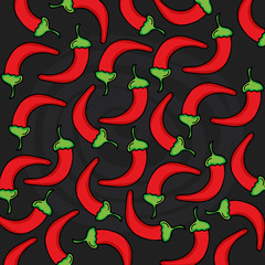 chilli peppers vegetables pattern background