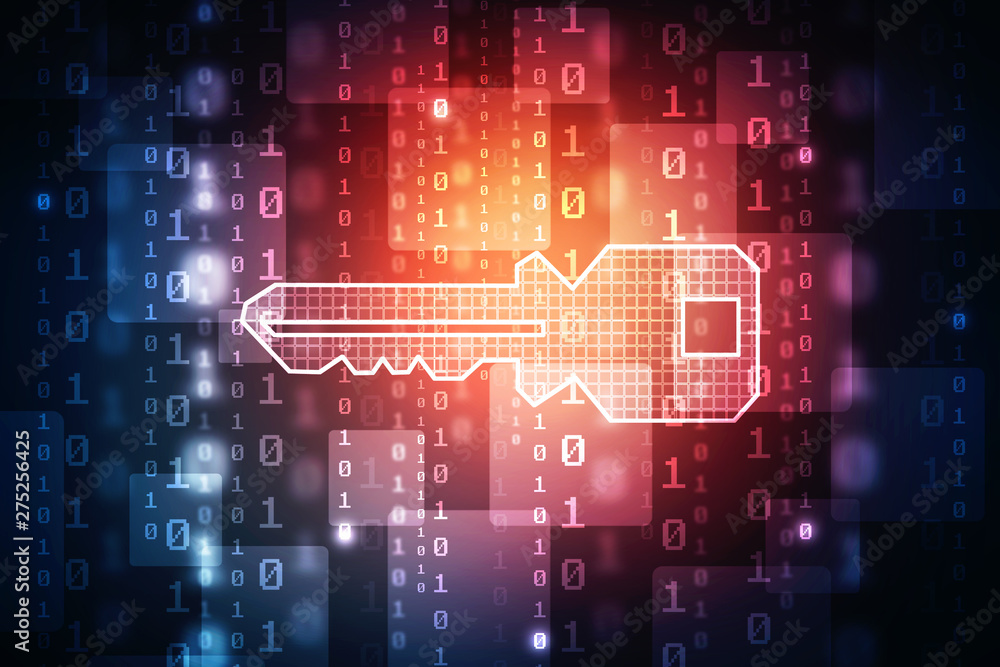 Poster 2d digital abstract technology digital future cyber security key