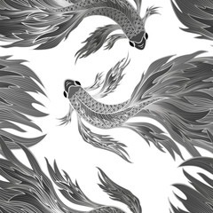 Seamless pattern with fishes. Vector illustration, EPS 10.
