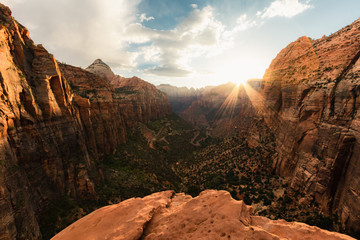 Zion National Park is one of the most beautiful parks in the US, Utah. Canyon Overlook Trail offers...
