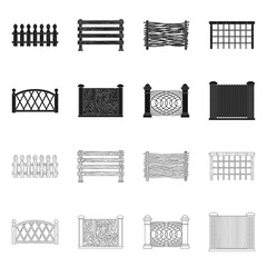 Vector design of gate and fence icon. Collection of gate and wall vector icon for stock.