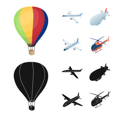 Vector illustration of transport and object symbol. Set of transport and gliding vector icon for stock.