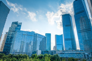 the modern building of the lujiazui financial centre in shanghai china.