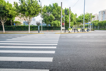Zebra traffic walk way in the city