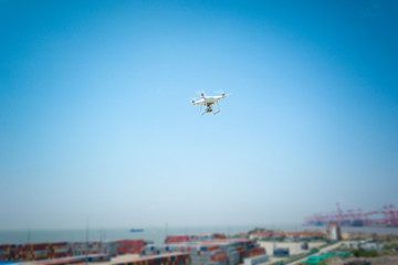 Fototapeta na wymiar A drone flying in the air