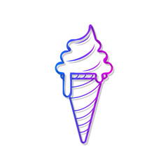 Ice cream vector icon on white background