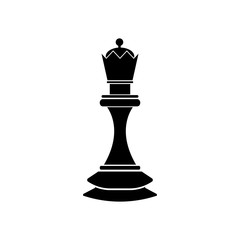 Chess black queen vector icon on white