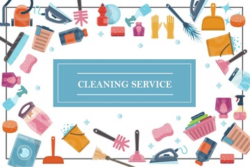 Cartoon Cleaning Equipment Template
