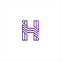 Minimal line letter initial H logo. Abstract and elegant shape font sign. logotype vector design template for personal identity branding, creative industry, web, business, corporate and company