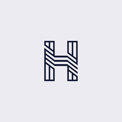Minimal line letter initial H logo. Abstract and elegant shape font sign. logotype vector design template for personal identity branding, creative industry, web, business, corporate and company