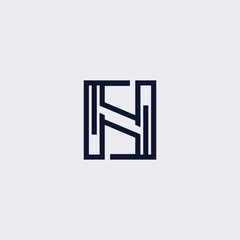 Minimal line letter initial H logo. Abstract and elegant shape font sign. logotype vector design template for personal identity branding, creative industry, web, business, corporate and company
