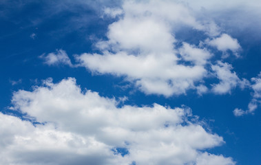 Blue sky with clouds. Clean air and nature.