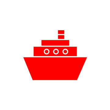 Flat minimal ship icon. Simple vector ship icon. Isolated ship icon for various projects.