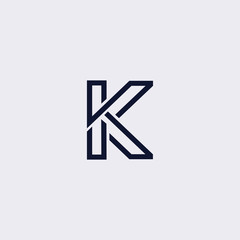 Fototapeta premium Minimal line letter initial K logo. Abstract and elegant shape font sign. logotype vector design template for personal identity branding, creative industry, web, business, corporate and company