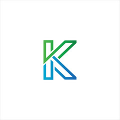 Fototapeta premium Minimal line letter initial K logo. Abstract and elegant shape font sign. logotype vector design template for personal identity branding, creative industry, web, business, corporate and company
