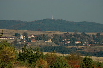 Fototapeta na wymiar Village Plana at Plana mountain in Bulgaria