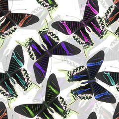 Beautiful seamless pattern with  butterflies. Vector illustration, © O.Yu