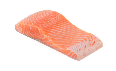 salmon raw isolated on white background